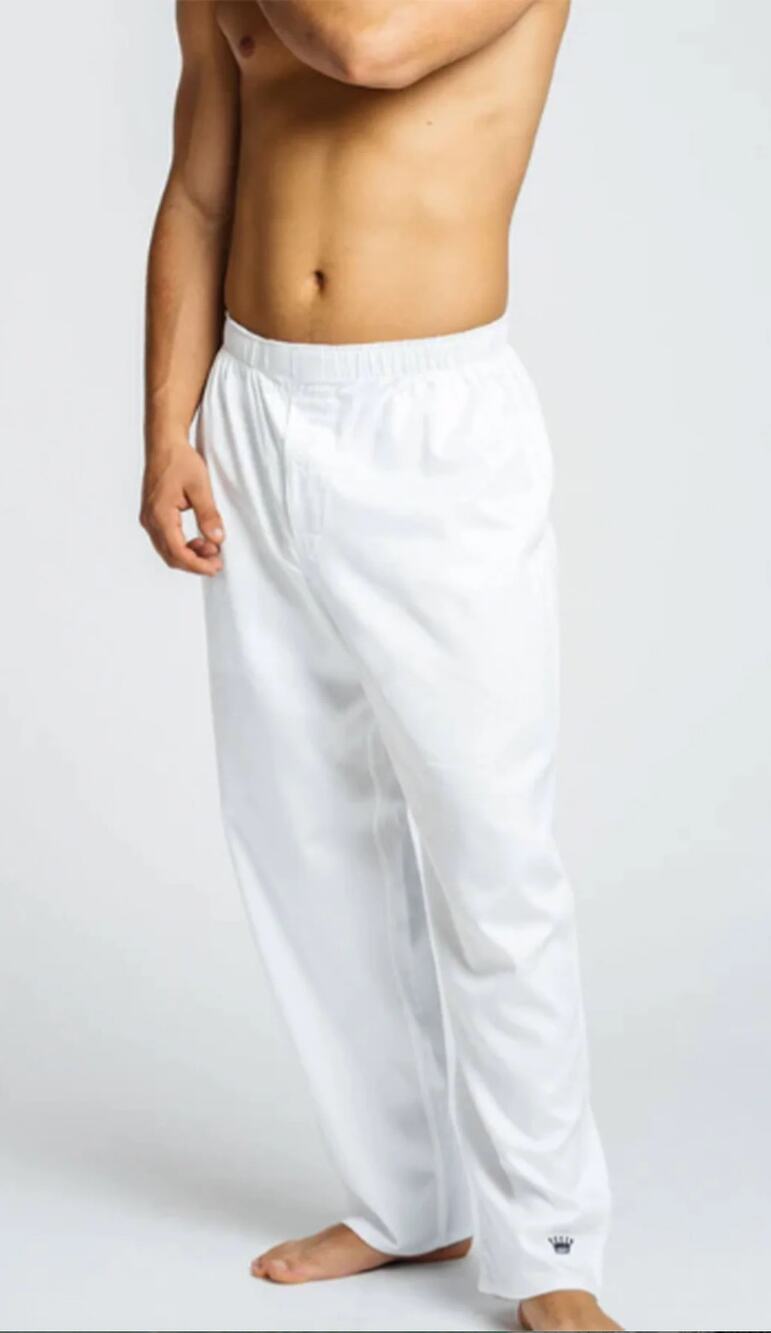 ROYAL HIGHNIES Cotton Elastic Waist Pajama Lounge Pants in White Size XL